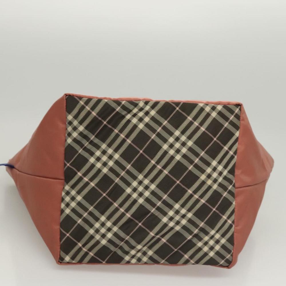 BURBERRY Nova Check Blue Label Hand Bag Nylon Pink Silver Auth ti3041 - Picture 5 of 16
